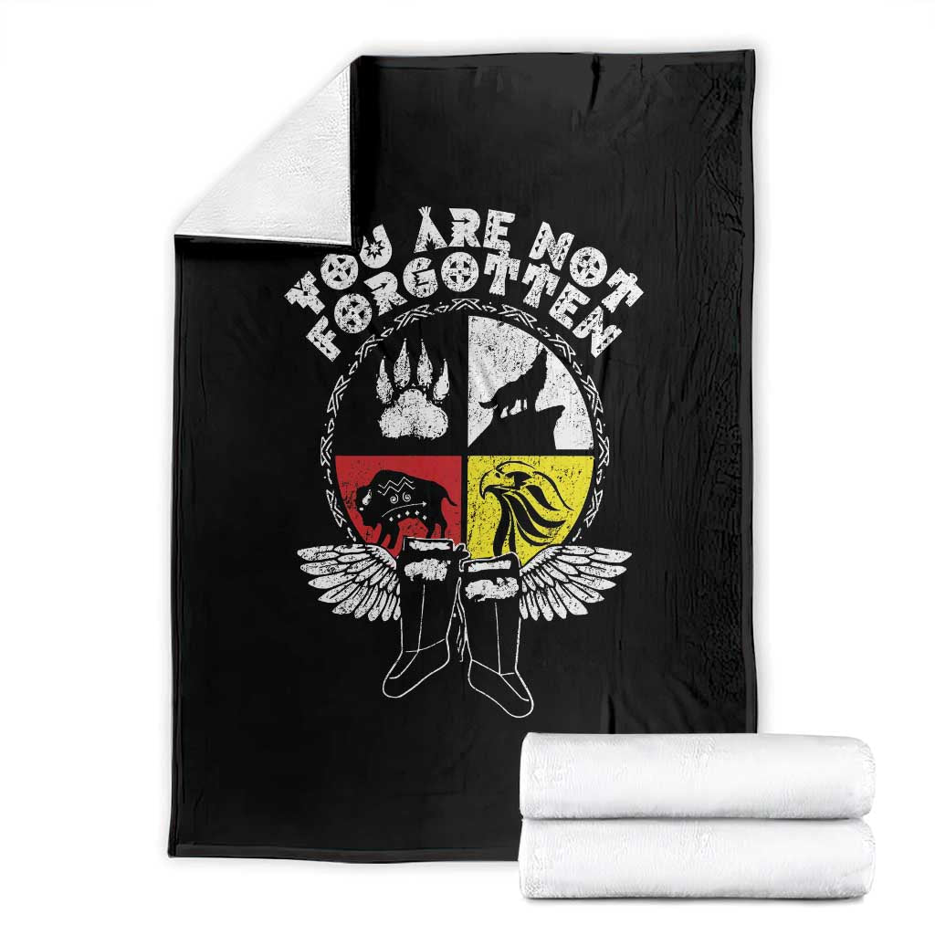 Native American Indian Throw Blanket You Are Not Forgotten TS10 Black Print Your Wear
