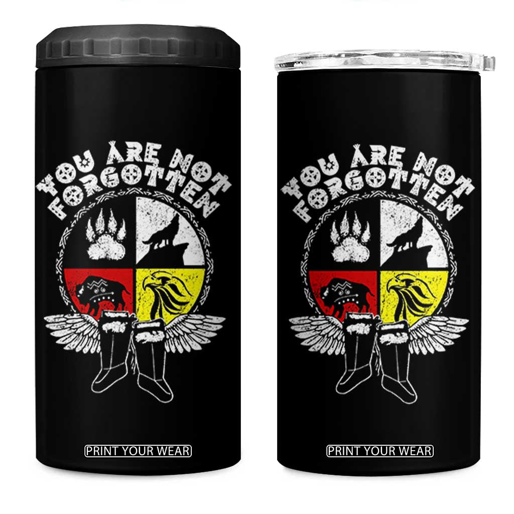Native American Indian 4 in 1 Can Cooler Tumbler You Are Not Forgotten TS10 One Size: 16 oz Black Print Your Wear