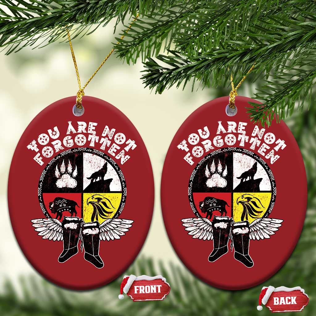 Native American Indian Christmas Ornament You Are Not Forgotten TS10 Oval Red Print Your Wear