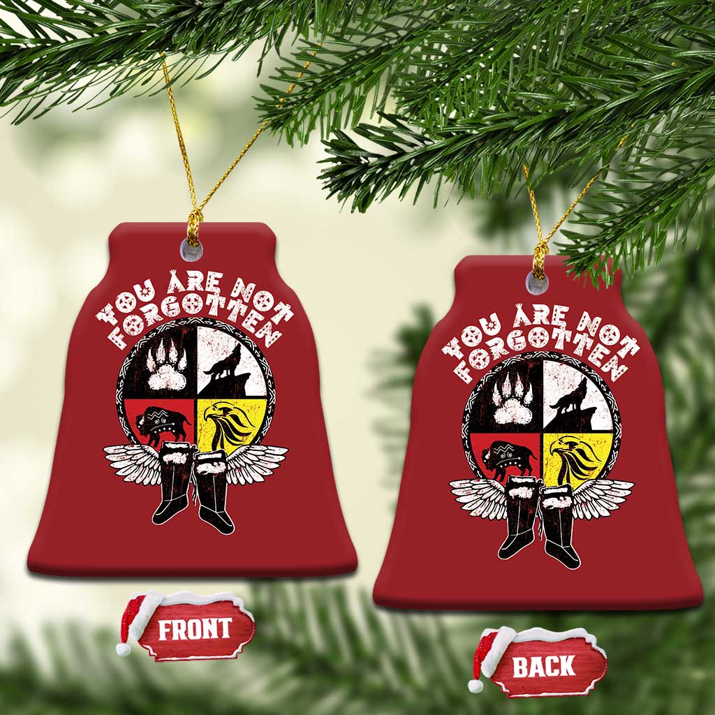 Native American Indian Christmas Ornament You Are Not Forgotten TS10 Bell Flake Red Print Your Wear