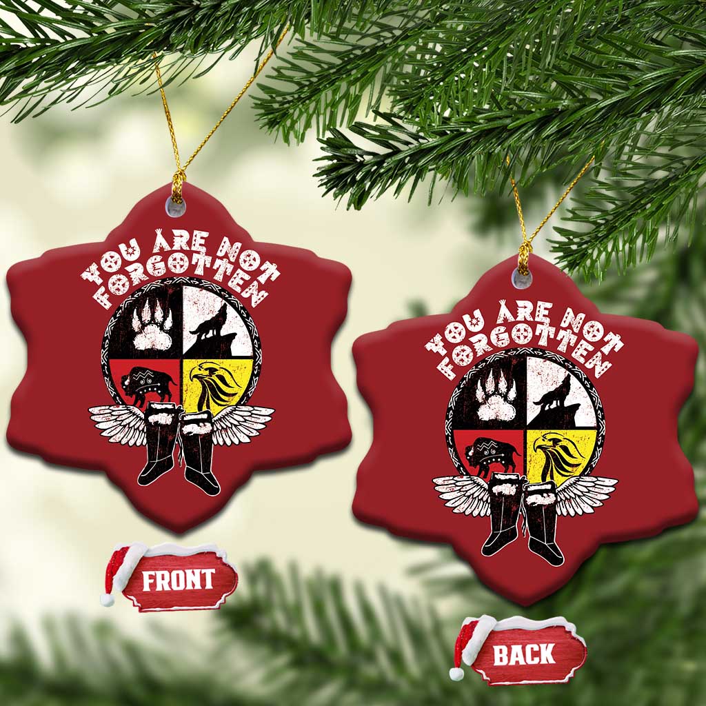 Native American Indian Christmas Ornament You Are Not Forgotten TS10 Snow Flake Red Print Your Wear