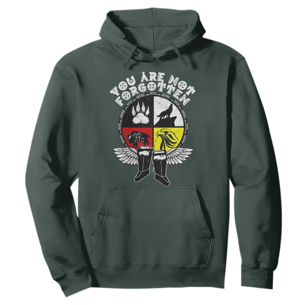 Native American Indian Hoodie You Are Not Forgotten TS10 Dark Forest Green Print Your Wear