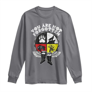 Native American Indian Long Sleeve Shirt You Are Not Forgotten TS10 Charcoal Print Your Wear