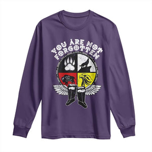 Native American Indian Long Sleeve Shirt You Are Not Forgotten TS10 Purple Print Your Wear