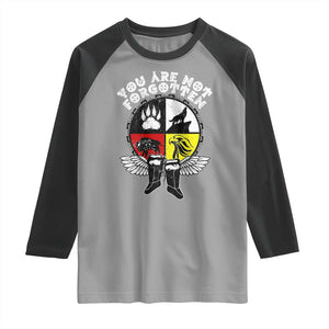Native American Indian Raglan Shirt You Are Not Forgotten TS10 Sport Gray Black Print Your Wear