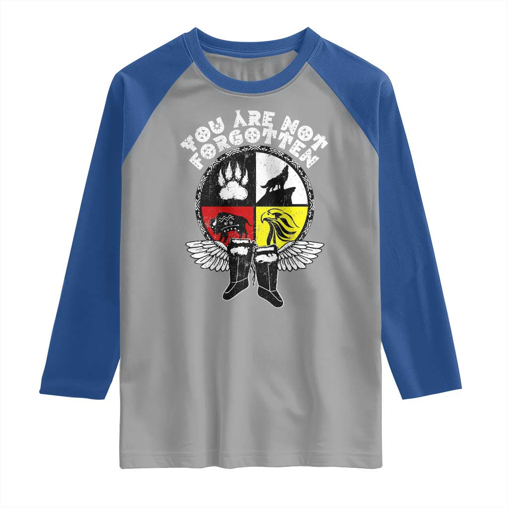 Native American Indian Raglan Shirt You Are Not Forgotten TS10 Sport Gray Royal Print Your Wear