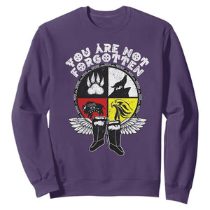 Native American Indian Sweatshirt You Are Not Forgotten TS10 Purple Print Your Wear