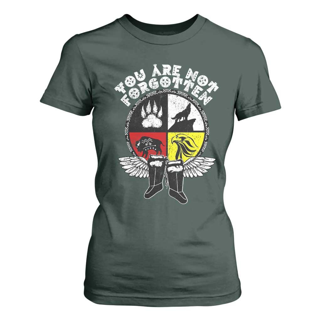 Native American Indian T Shirt For Women You Are Not Forgotten TS10 Dark Forest Green Print Your Wear