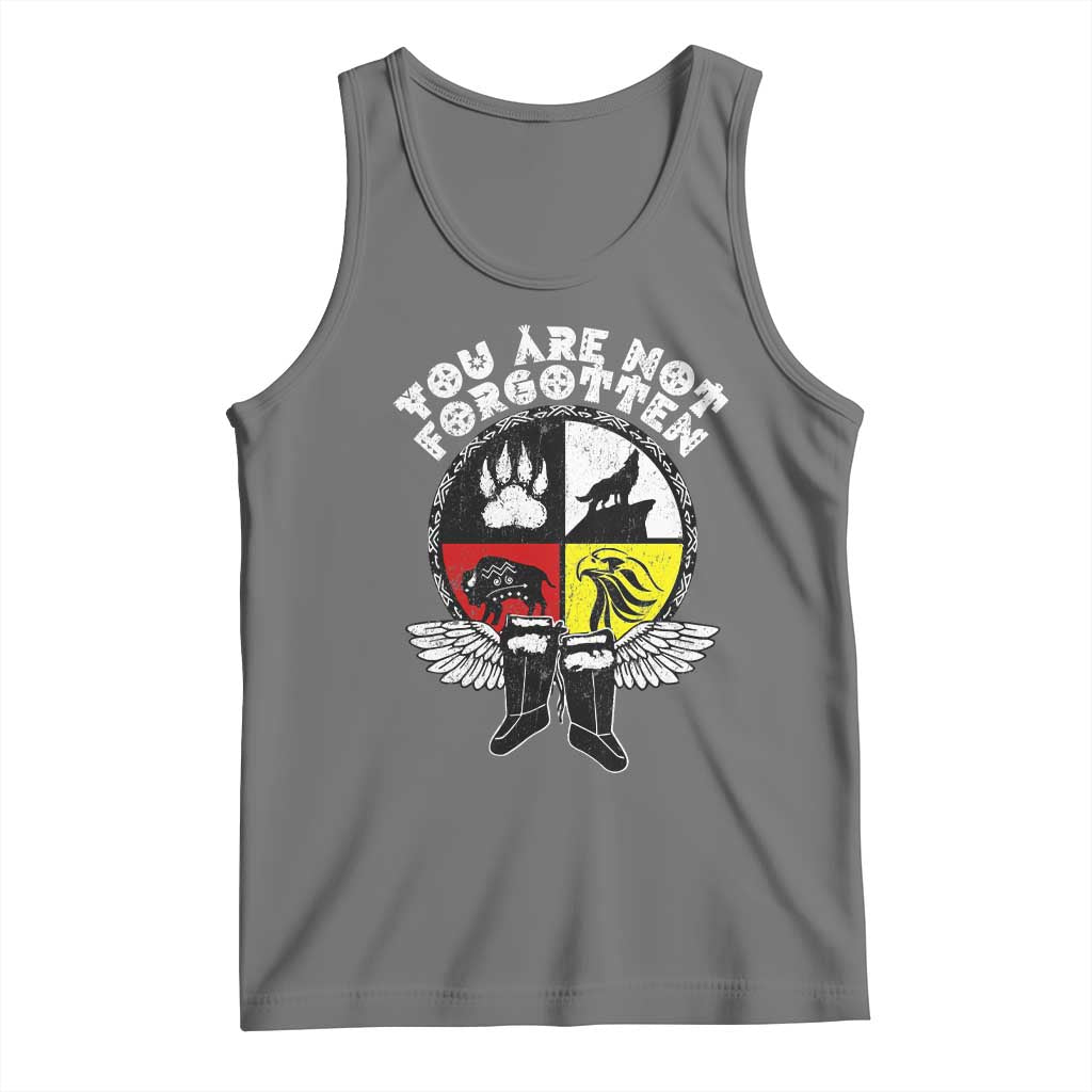Native American Indian Tank Top You Are Not Forgotten TS10 Black Heather Print Your Wear