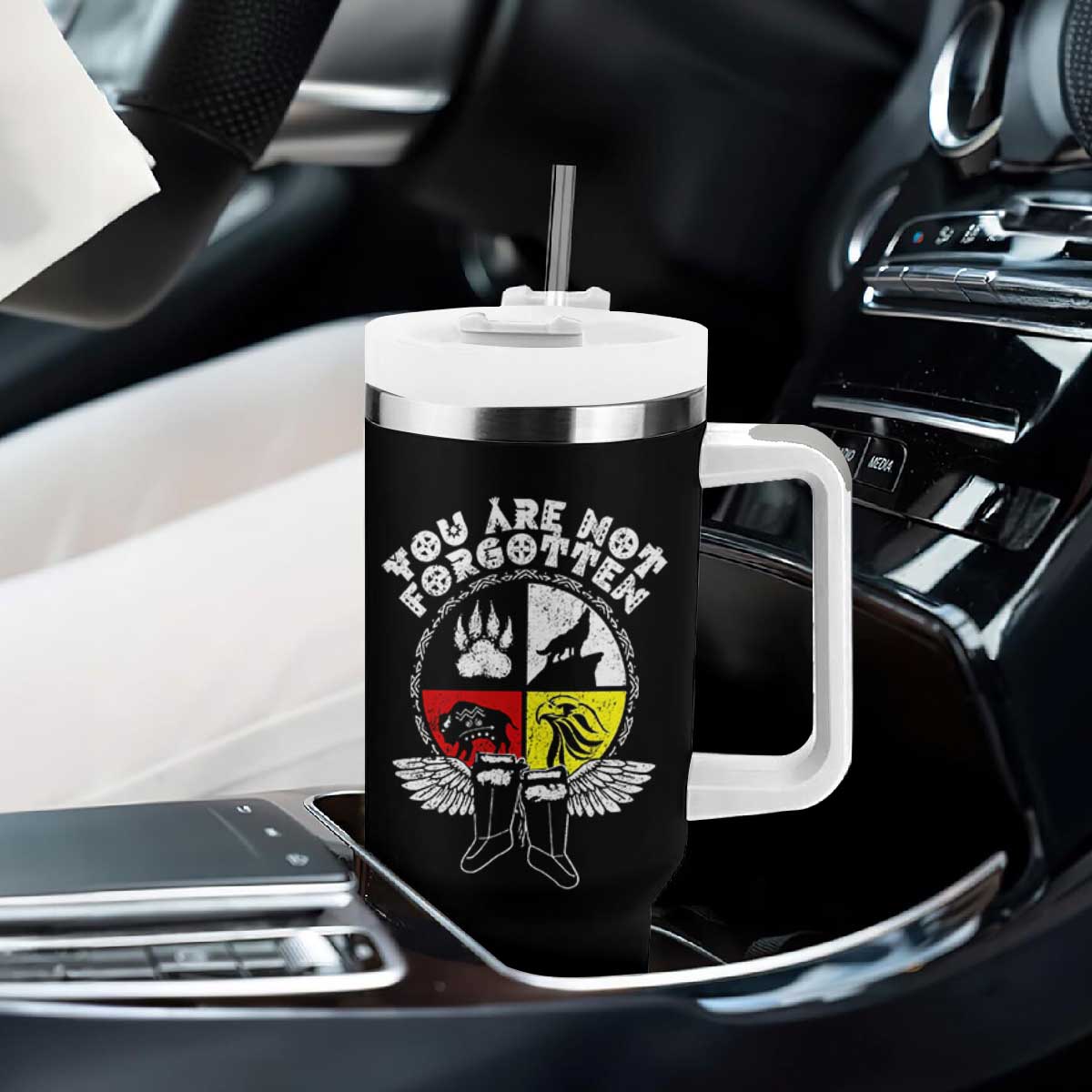 Native American Indian Tumbler With Handle You Are Not Forgotten TS10 Print Your Wear