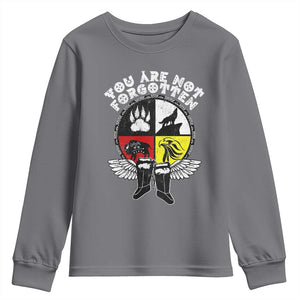 Native American Indian Youth Sweatshirt You Are Not Forgotten TS10 Charcoal Print Your Wear