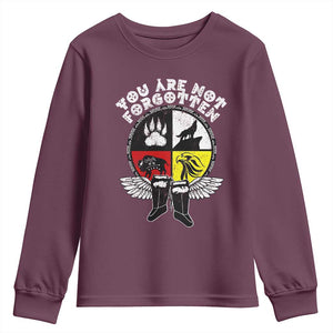 Native American Indian Youth Sweatshirt You Are Not Forgotten TS10 Maroon Print Your Wear