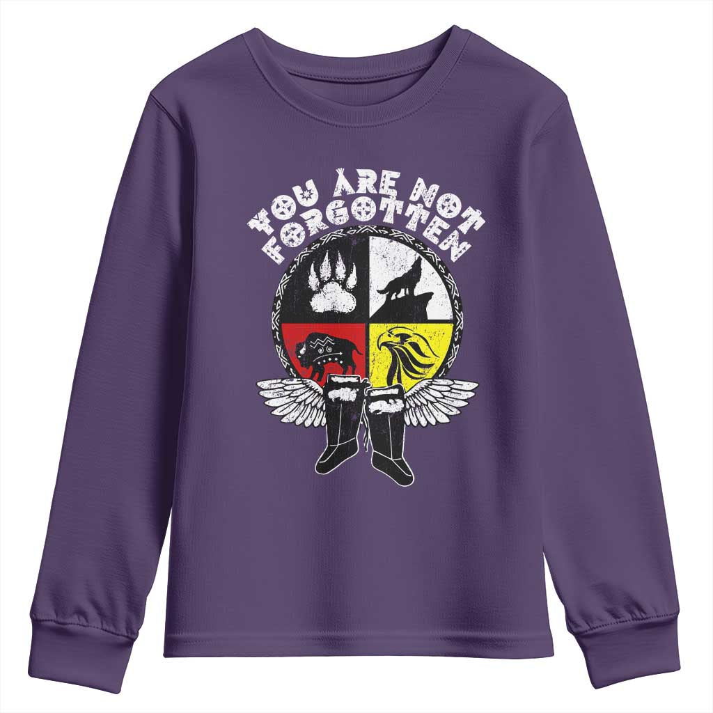 Native American Indian Youth Sweatshirt You Are Not Forgotten TS10 Purple Print Your Wear
