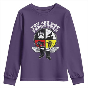 Native American Indian Youth Sweatshirt You Are Not Forgotten TS10 Purple Print Your Wear