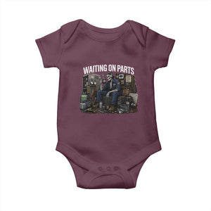 Waiting On Parts HVAC Tech Skeleton Funny Mechanic Graphic Baby Onesie