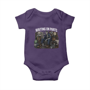 Waiting On Parts HVAC Tech Skeleton Funny Mechanic Graphic Baby Onesie