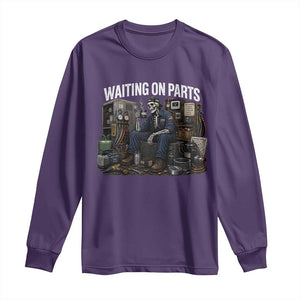 Waiting On Parts HVAC Tech Skeleton Funny Mechanic Graphic Long Sleeve Shirt