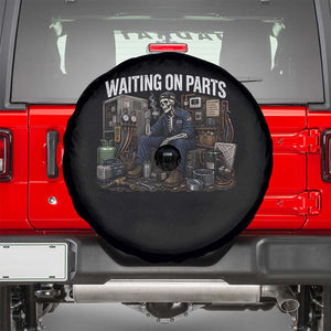 Waiting On Parts HVAC Tech Skeleton Funny Mechanic Graphic Spare Tire Cover