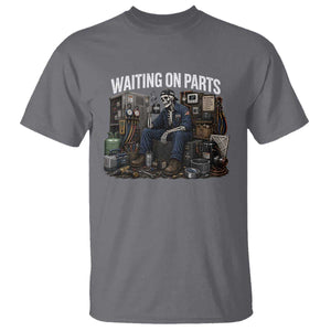 Waiting On Parts HVAC Tech Skeleton Funny Mechanic Graphic T Shirt
