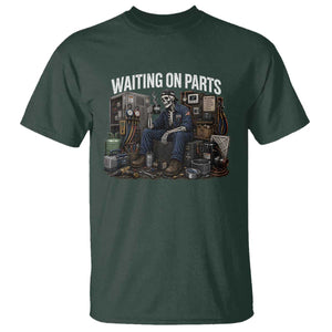 Waiting On Parts HVAC Tech Skeleton Funny Mechanic Graphic T Shirt