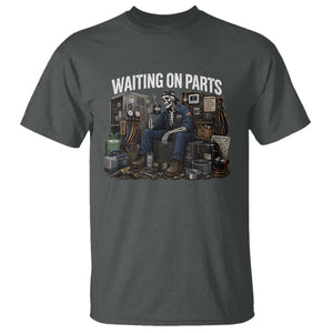 Waiting On Parts HVAC Tech Skeleton Funny Mechanic Graphic T Shirt