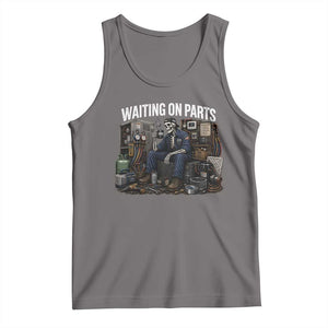Waiting On Parts HVAC Tech Skeleton Funny Mechanic Graphic Tank Top
