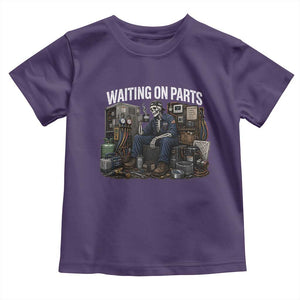 Waiting On Parts HVAC Tech Skeleton Funny Mechanic Graphic Toddler T Shirt