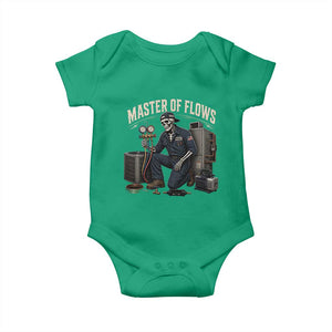 HVAC Tech Skeleton Mechanic Baby Onesie Master Of Flows Vintage Distressed Graphic