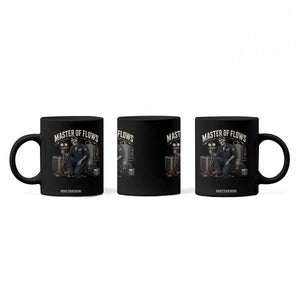 HVAC Tech Skeleton Mechanic Coffee Mug Master Of Flows Vintage Distressed Graphic