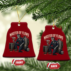 HVAC Tech Skeleton Mechanic Ceramic Ornament Master Of Flows Vintage Distressed Graphic