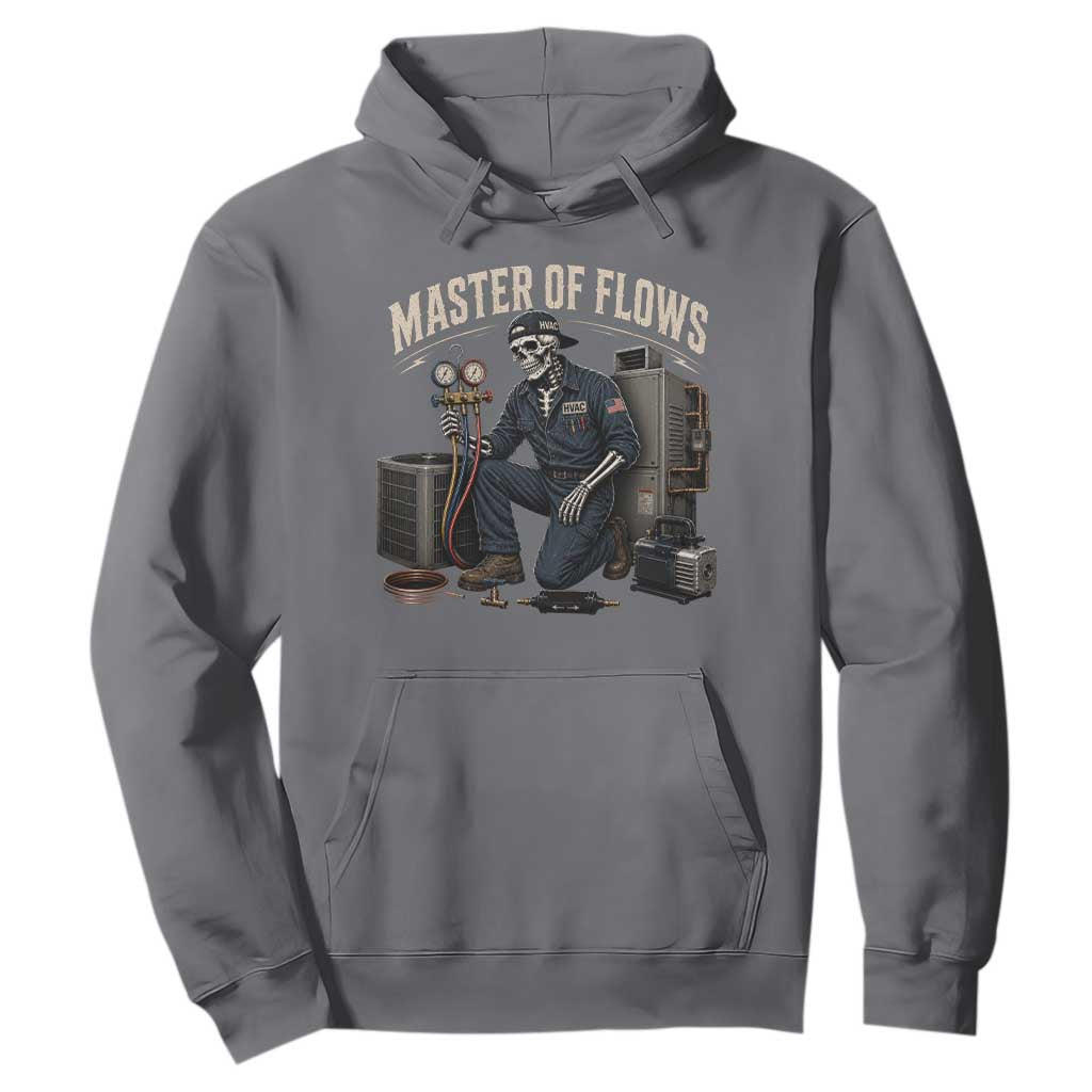 HVAC Tech Skeleton Mechanic Hoodie Master Of Flows Vintage Distressed Graphic