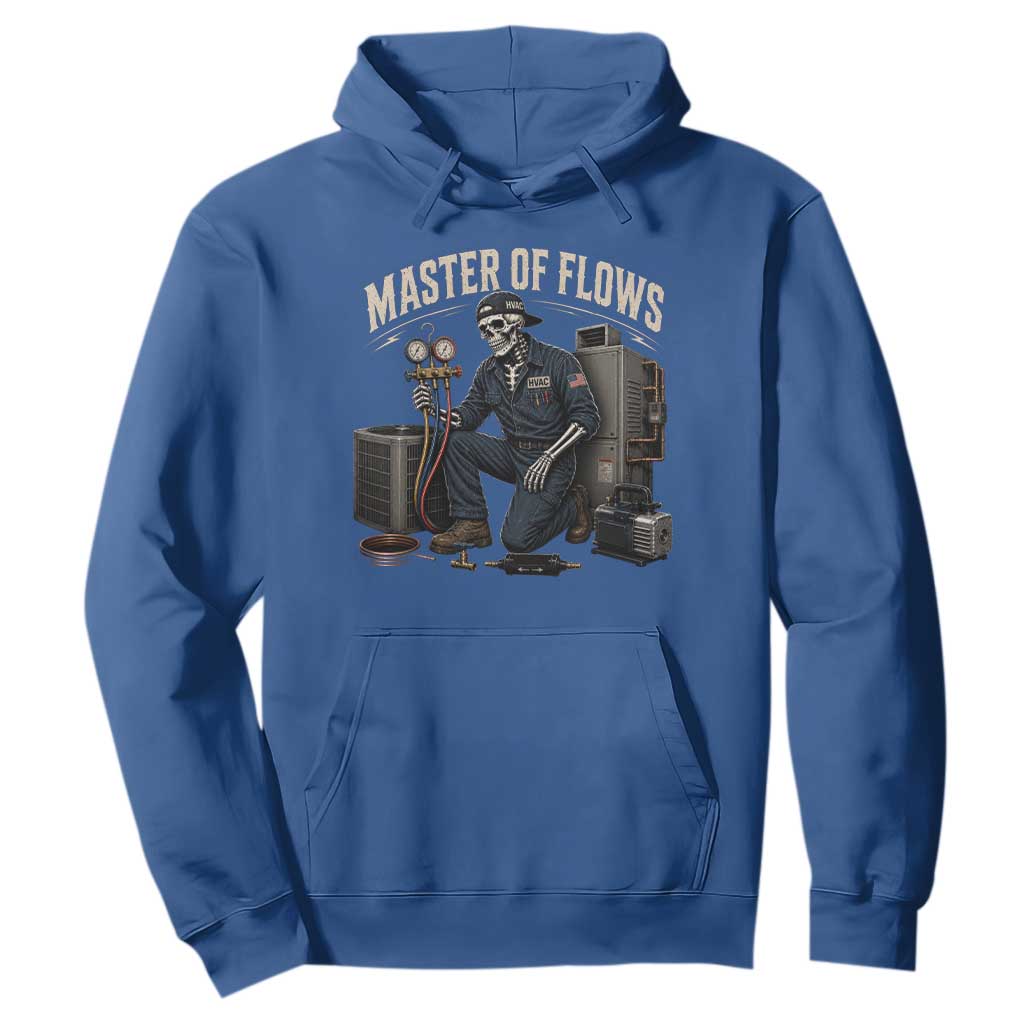 HVAC Tech Skeleton Mechanic Hoodie Master Of Flows Vintage Distressed Graphic