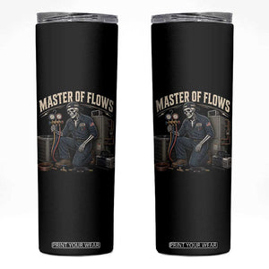 HVAC Tech Skeleton Mechanic Skinny Tumbler Master Of Flows Vintage Distressed Graphic