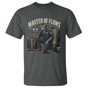 HVAC Tech Skeleton Mechanic T Shirt Master Of Flows Vintage Distressed Graphic