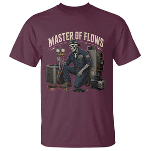 HVAC Tech Skeleton Mechanic T Shirt Master Of Flows Vintage Distressed Graphic