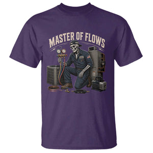 HVAC Tech Skeleton Mechanic T Shirt Master Of Flows Vintage Distressed Graphic