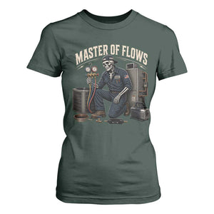 HVAC Tech Skeleton Mechanic T Shirt For Women Master Of Flows Vintage Distressed Graphic