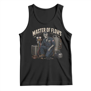 HVAC Tech Skeleton Mechanic Tank Top Master Of Flows Vintage Distressed Graphic