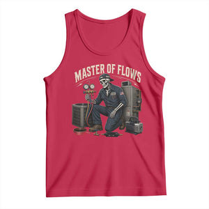 HVAC Tech Skeleton Mechanic Tank Top Master Of Flows Vintage Distressed Graphic