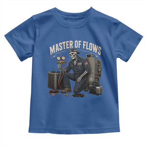 HVAC Tech Skeleton Mechanic Toddler T Shirt Master Of Flows Vintage Distressed Graphic