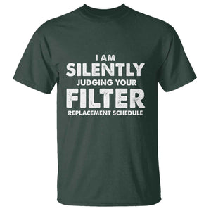 HVAC Tech Graphic T Shirt I Am Silently Judging Your Filter Replacement Schedule