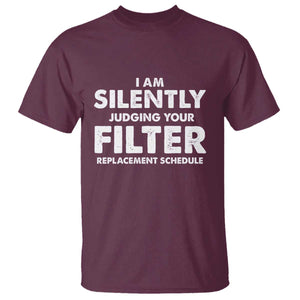 HVAC Tech Graphic T Shirt I Am Silently Judging Your Filter Replacement Schedule