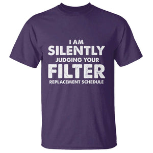 HVAC Tech Graphic T Shirt I Am Silently Judging Your Filter Replacement Schedule