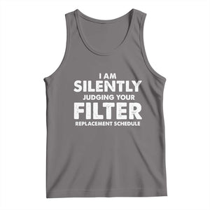 HVAC Tech Graphic Tank Top I Am Silently Judging Your Filter Replacement Schedule