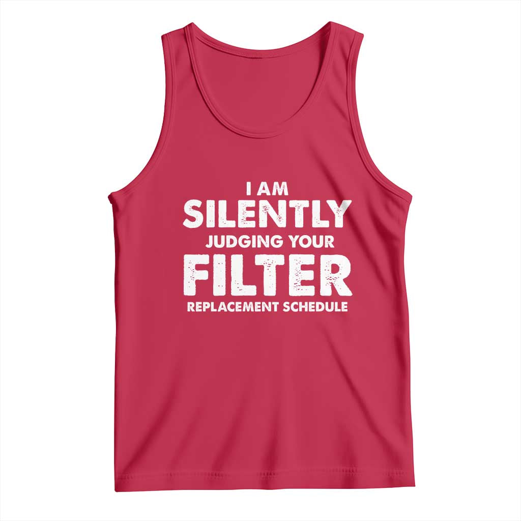 HVAC Tech Graphic Tank Top I Am Silently Judging Your Filter Replacement Schedule