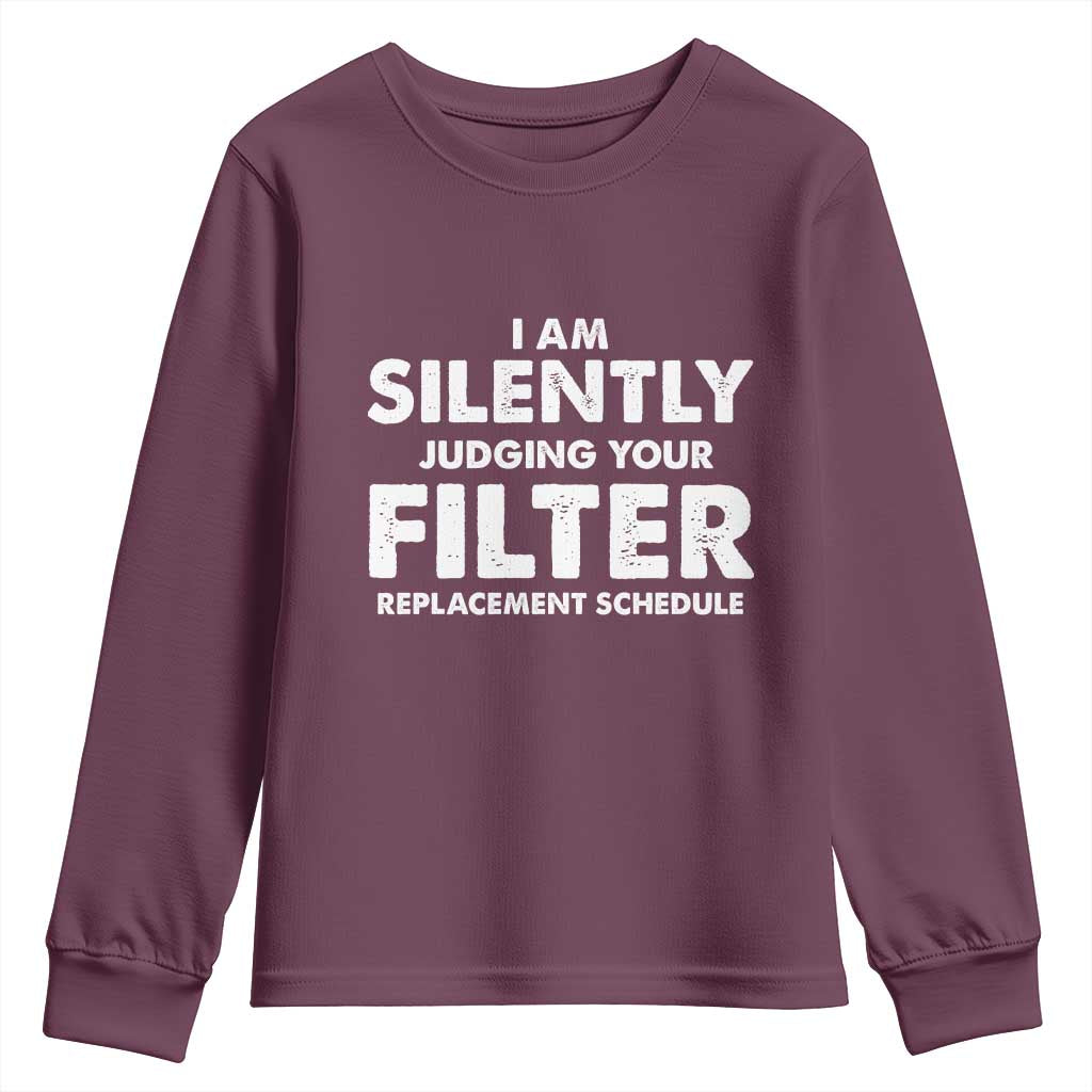 HVAC Tech Graphic Youth Sweatshirt I Am Silently Judging Your Filter Replacement Schedule