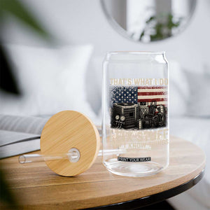 HVAC Technician American Flag Glass Can I Fix Stuff And I Know Things American Flag