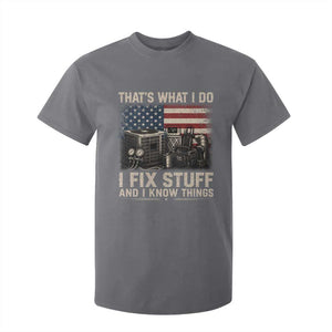 HVAC Technician American Flag T Shirt For Kid I Fix Stuff And I Know Things American Flag