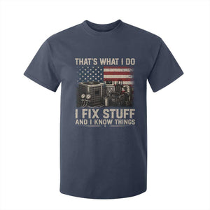 HVAC Technician American Flag T Shirt For Kid I Fix Stuff And I Know Things American Flag