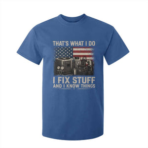 HVAC Technician American Flag T Shirt For Kid I Fix Stuff And I Know Things American Flag